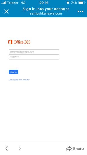 Lažna Office 365 login strana