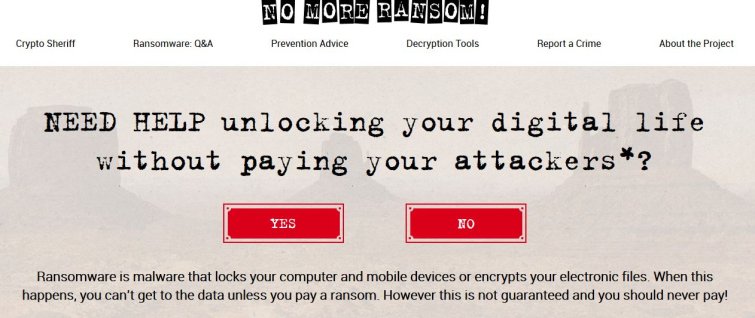 No more ransom - anti ransomware portal