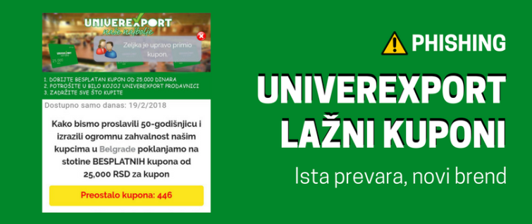 Univerexport lažni kuponi