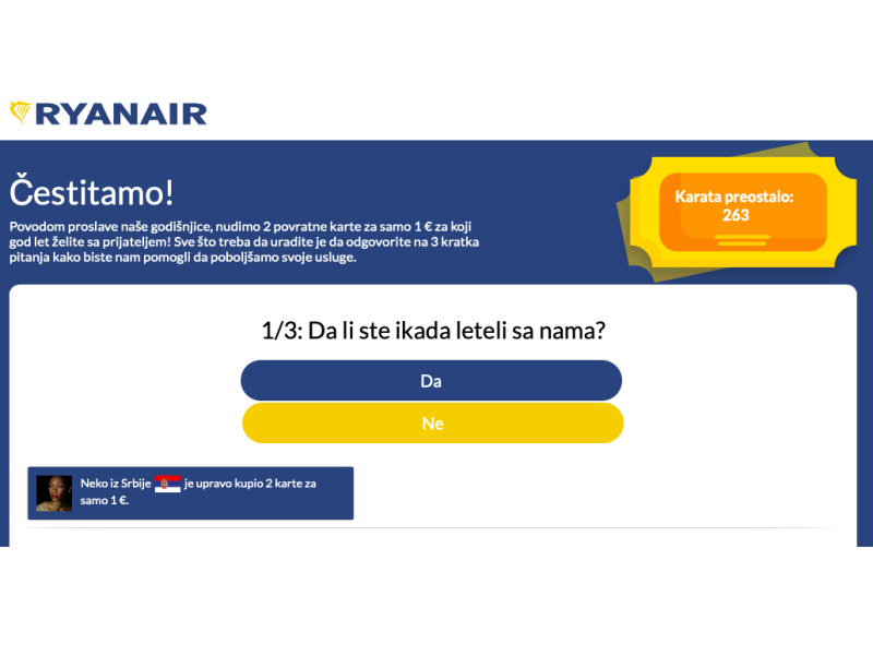Lažna Ryanair kampanja