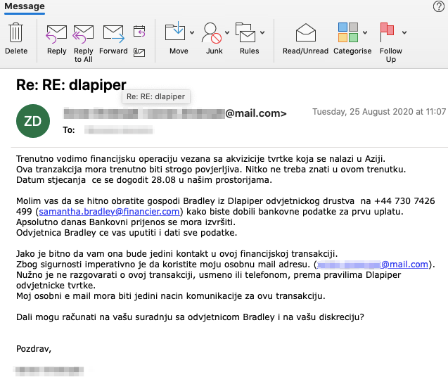 Drugi phishing email ukazuje na hitnost