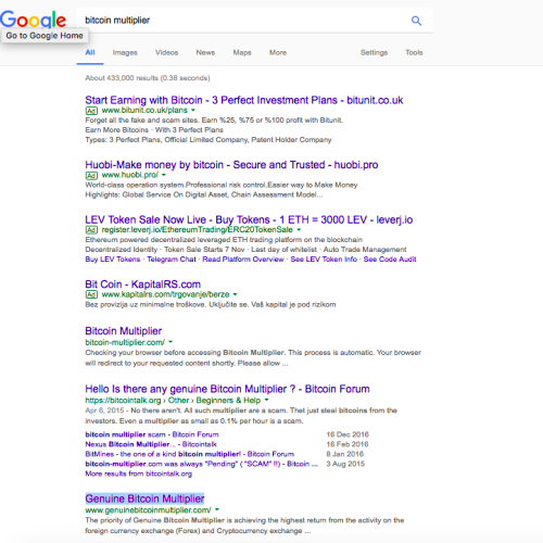 Bitcoin multiplicator