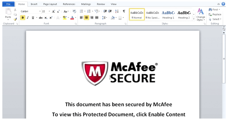 Maliciozni Word dokument navodno odobrio McAfee