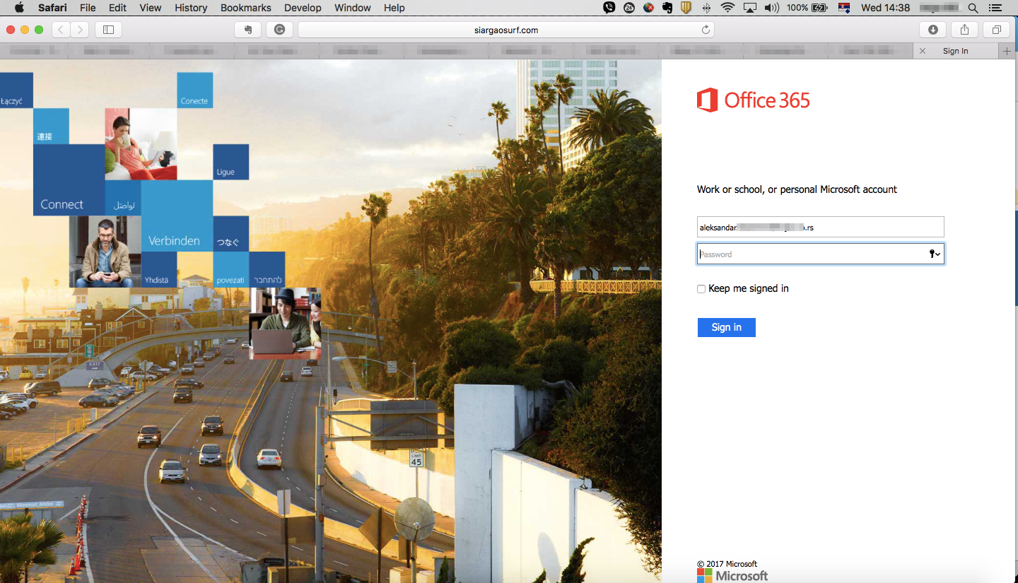 Phishing email lažni Office 365