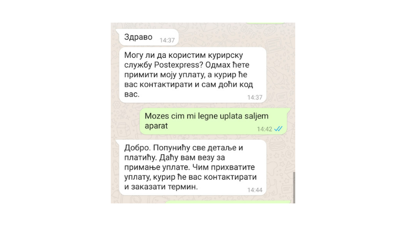 Whatsapp prepiska prevare